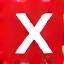 X/Twitter Icon in Rot-Weiß